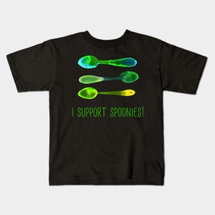 I Support Spoonies! (Green) Kids T-Shirt